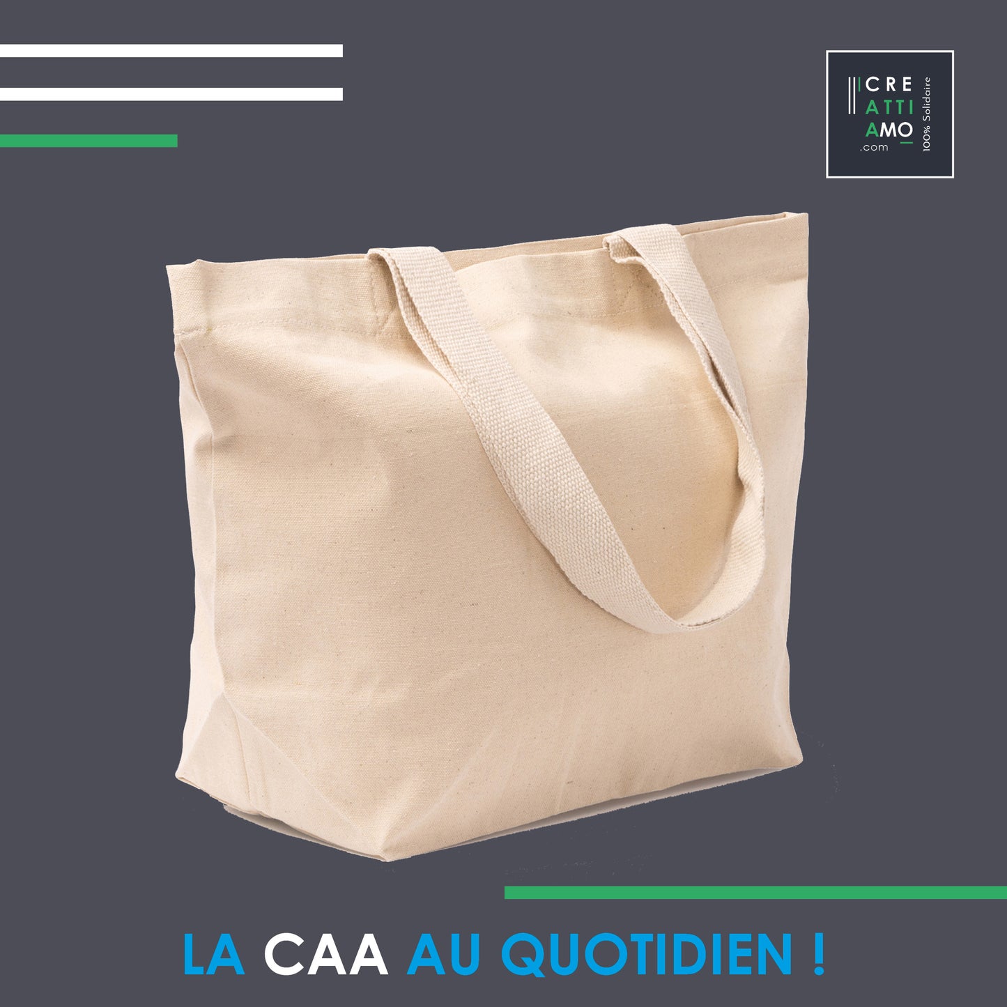 9- Grand sac en toile en coton recyclé - La CAA en chanson !