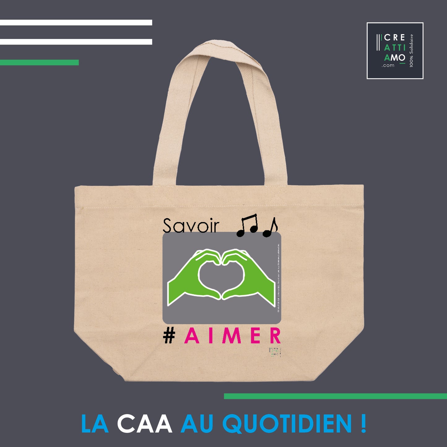 9- Grand sac en toile en coton recyclé - La CAA en chanson !
