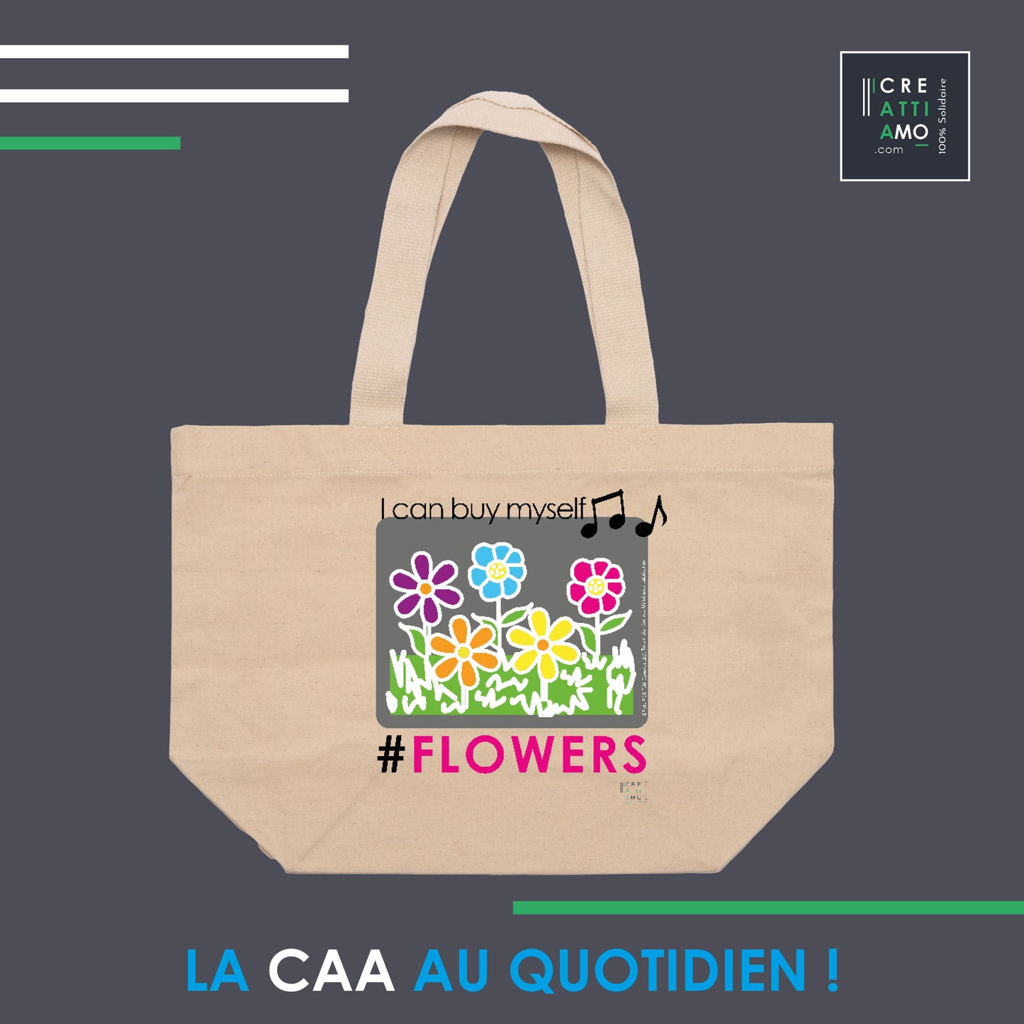 9- Grand sac en toile en coton recyclé - La CAA en chanson !