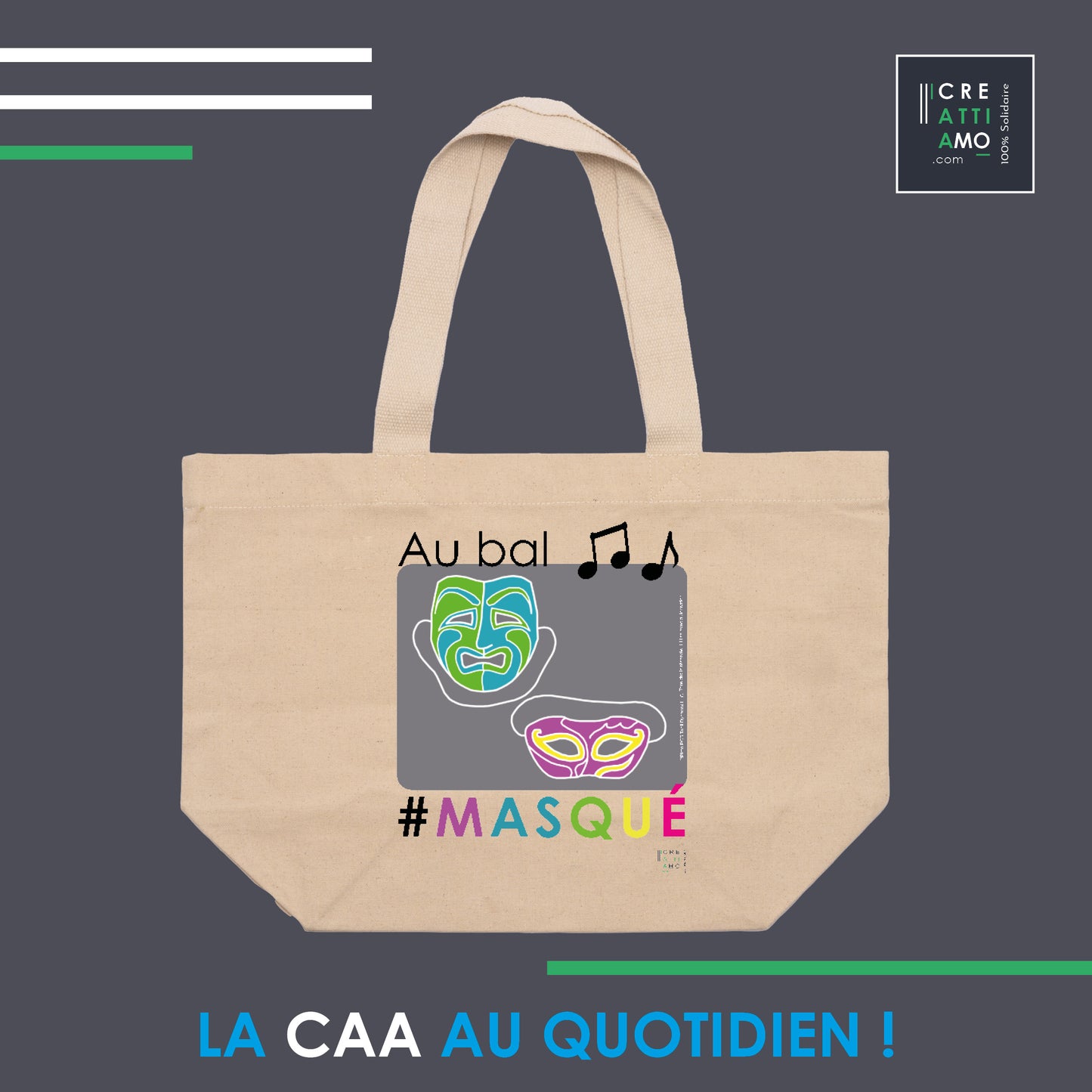 9- Grand sac en toile en coton recyclé - La CAA en chanson !