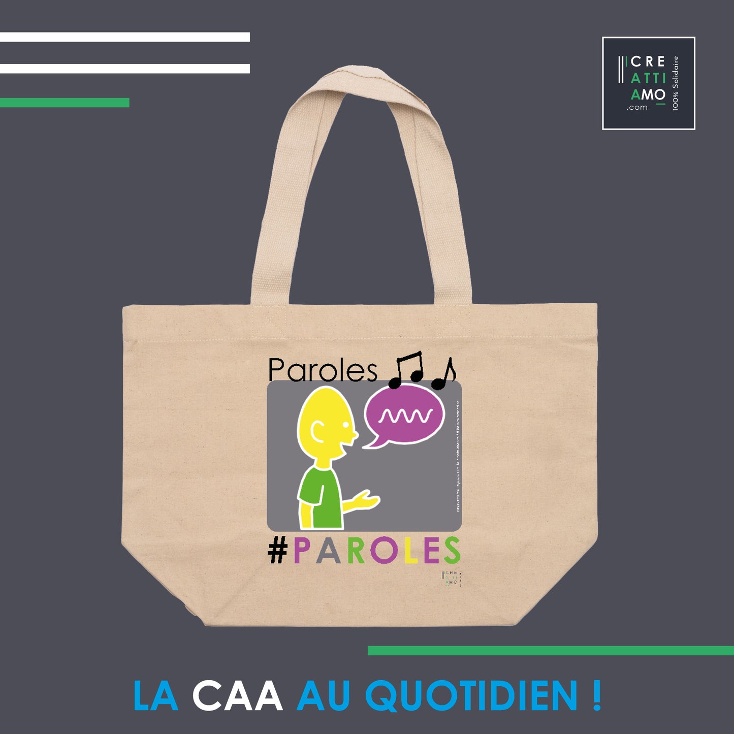 9- Grand sac en toile en coton recyclé - La CAA en chanson !