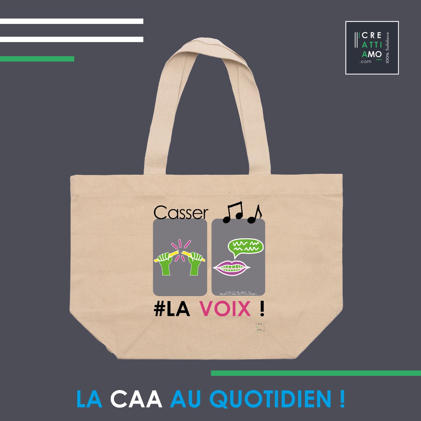 9- Grand sac en toile en coton recyclé - La CAA en chanson !