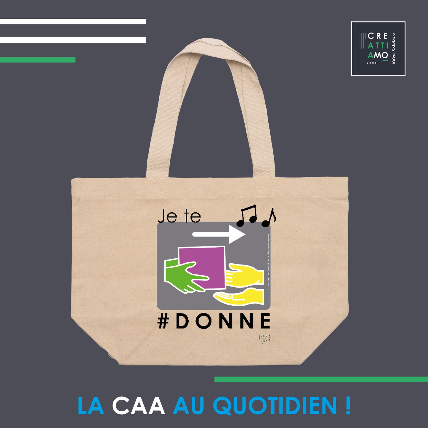 9- Grand sac en toile en coton recyclé - La CAA en chanson !