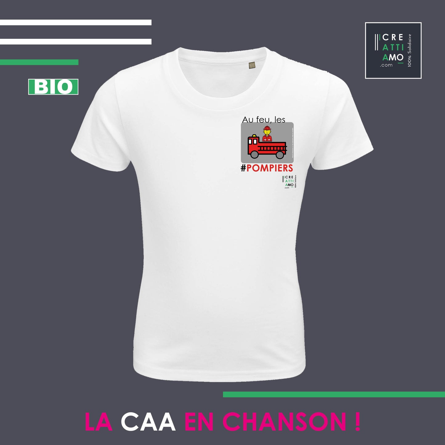 Tee-shirt enfant 100% coton BIO - La CAA sur le cœur