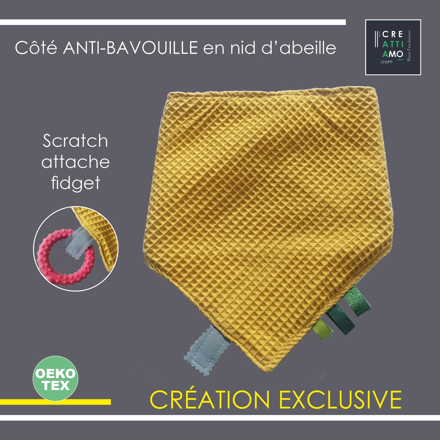 2- Bavoir XL multifonctions - à bavouille/ à dentition / à machouille, pratique et confortable