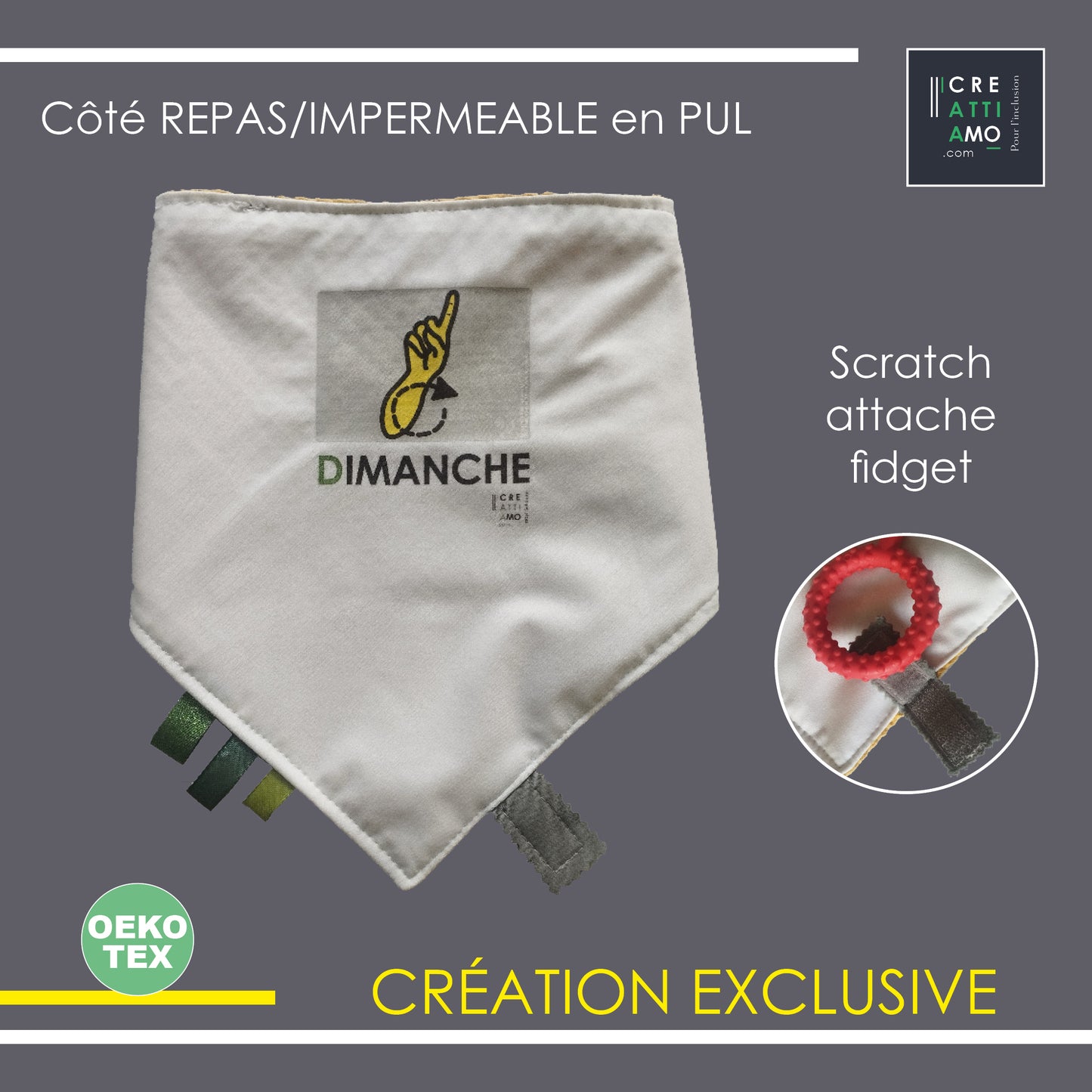 2- Bavoir XL multifonctions - à bavouille/ à dentition / à machouille, pratique et confortable