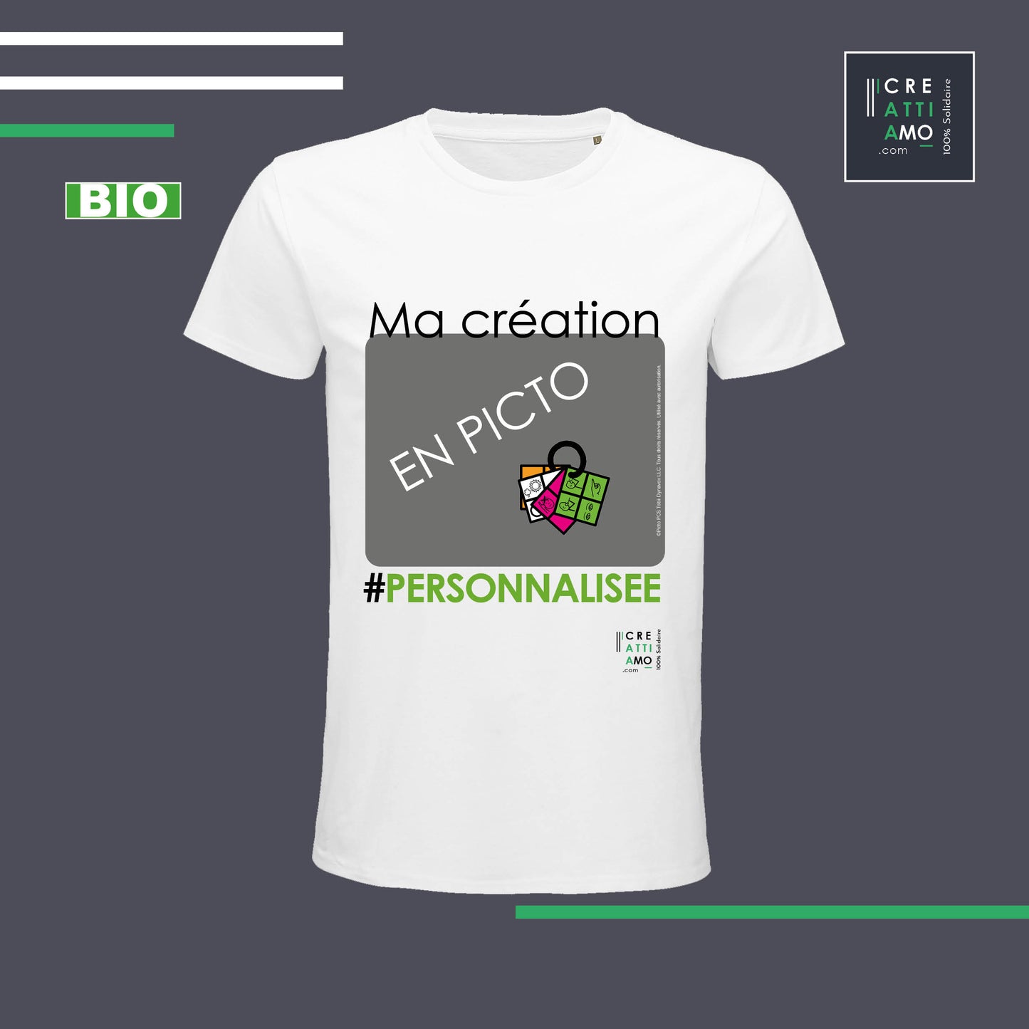 Tee-shirt coupe droite 100% coton BIO - La CAA en chanson !