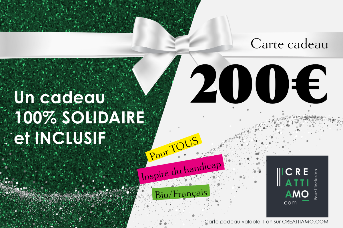 4- Carte cadeau CREATTIAMO : un cadeau 100% solidaire et inclusif